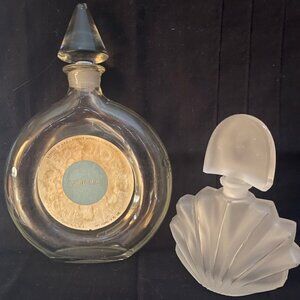 Vintage French Perfume Bottles Chamart and L’Heure Bleue Empty
